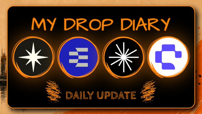 The image displays a graphic titled "MY DROP DIARY" featuring four cryptocurrency logos (Stellar/XLM, BULK, Hedera/HBAR, and a stylized blockchain icon) above the text "DAILY UPDATE," visually representing a daily crypto market update that highlights BULK's upcoming mainnet launch and invitation-only access.