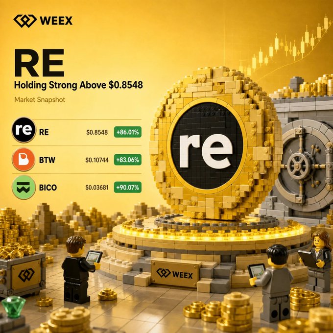 The image features a group of people standing around a Lego structure that is designed like a gold coin with the word "RE" written above it. The set appears to be based on the Bitcoin cryptocurrency, which has an interesting design resembling a digital coin. One individual in the scene is holding a book and looking down at it while others are also interacting with their surroundings or engaging in conversations.