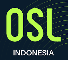The image shows the green “OSL INDONESIA” logo on a dark background. It accompanies a post arguing that people struggling to afford basic necessities like rice should prioritize living decently before thinking about saving.