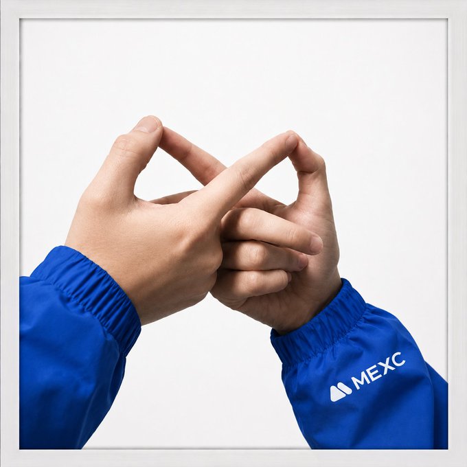 The image features a person's hands making a cross sign with their fingers. The hands are positioned close together, creating an impression of infinity or an endless loop. This hand gesture can be interpreted as a symbol of endless possibilities, continuous growth, and limitless potential. The image is associated with the post "Some may see this as a hand gesture but I see infinity. A symbol of endless possibilities, continuous growth, and limitless potential."