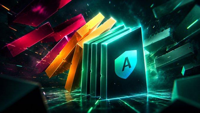 A stylized digital illustration shows a row of glowing books or panels featuring the "A" Aave logo, surrounded by vibrant neon orange, pink, and teal lighting effects that evoke a dramatic financial crash.

The image visually reinforces the post by pairing Aave's branding with the intense, chaotic lighting—symbolizing the volatile market conditions during which DeFi Saver successfully executed 382 automated repays and prevented any protected positions from being liquidated between January 25 and February 9.