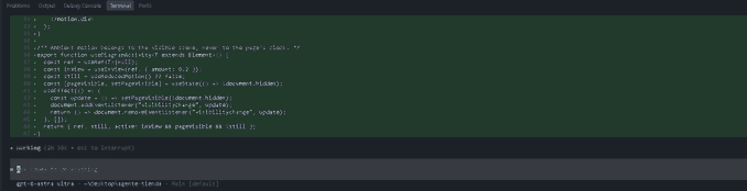 A code editor displays JavaScript/TypeScript code with a comment reading "/* Alchemy makes changes to the GitHub place, refer to the package's docs. */". The visible code involves GitHub integration with functions related to branches, commits, and pull requests.