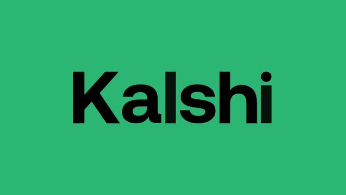 The word "Kalshi" is displayed in bold black text on a solid green background.