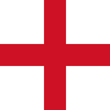 The flag of England, a plain red cross on a white background, extends fully to all four edges of the rectangular flag.