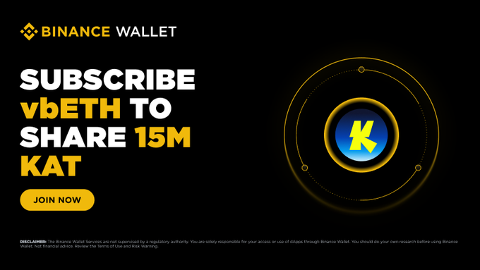 The image features an advertisement for a new rewards campaign for the video game Katana, which is set to launch soon. The text on the image encourages viewers to join the campaign by subscribing to the Katana rewards pool via Twitter or other social media platforms. The rewards pool offers 15,000,000 KAT tokens as a reward for those who participate in the campaign.