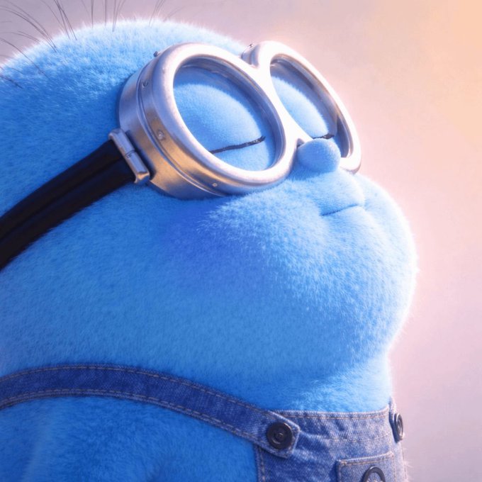 A close-up of a fluffy blue character wearing aviator goggles and denim overalls gazes upward against a soft peach background, symbolizing a bullish outlook. The image pairs with a confident morning call predicting that $SUI will lead the next market pump, with its "water chain" ecosystem poised to explode.
