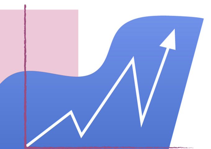 A stylized illustration of an upward-trending arrow on a graph with a large blue "1" in the background, symbolizing growth and momentum — visually reinforcing the post's message about the rising potential of RWA (Real World Assets) integrated with DeFi protocols like $ONDO, $AAVE, and Chainlink to transform tokenized assets into productive, collateralizable capital.