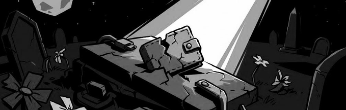 A black-and-white illustration depicts a tombstone surrounded by wilted flowers in a graveyard at night, with a beam of moonlight illuminating the cracked grave marker. The image symbolizes a "dead" or rugged memecoin, visually reinforcing the post's narrative about NORMIE and the haunting experience of falling for a hyped crypto project.