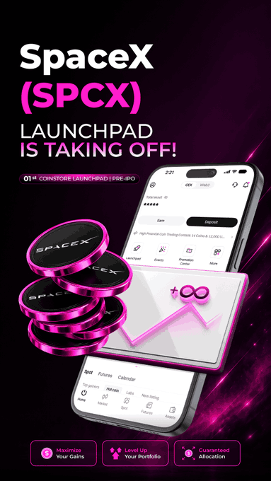 The image features a smartphone with an advertisement for a giveaway related to the Spacex launchpad. The phone's screen displays a pink background with text promoting the giveaway. The giveaway appears to be about launching a new app or product, possibly related to space exploration or technology. The text encourages people to join by following a specific hashtag and entering their name.