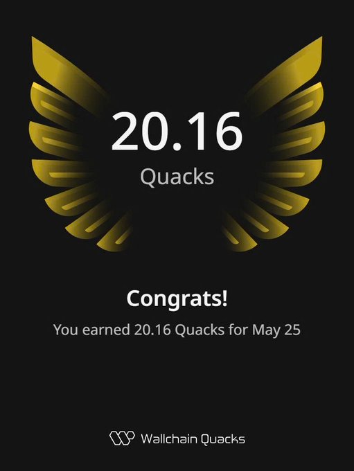 The image shows a poster or card that displays an award for Quacks, which is a type of bird. The text on the card congratulates the user on their achievement and mentions that they have earned 20.16 Quacks for May 25. This indicates that the user has won a competition or contest related to birds, specifically Quacks. The poster emphasizes the importance of audience quality and niche relevance in determining creator success rather than solely relying on follower count.