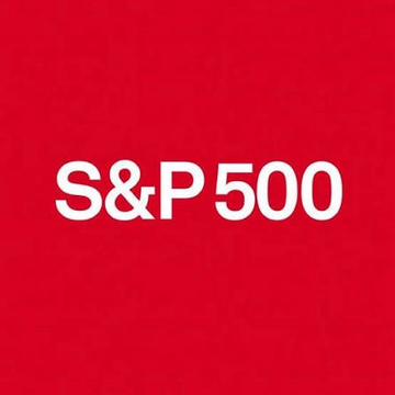 A solid red square graphic features the bold white text "S&P 500" centered in the frame, visually anchoring a discussion about MicroStrategy's potential path to index inclusion. The image symbolizes the benchmark index threshold that Strategy must meet through sufficient trailing GAAP earnings or a Bitcoin price surge to roughly $113,000.