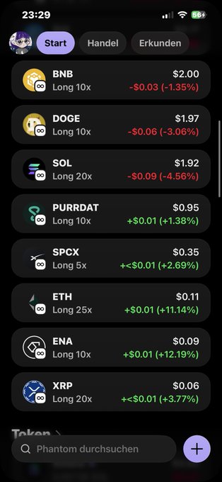 The image shows a phone screen displaying various cryptocurrency symbols, including Bitcoin, Etherium, and others. The text "ETH trx stärkste Hände derzeit" suggests that the user might be interested in trading or investing in these cryptocurrencies.