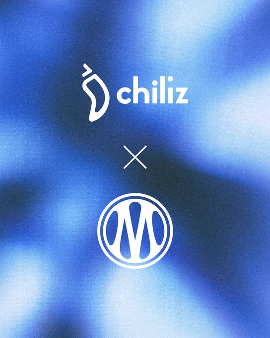 The image features the Chiliz logo alongside the Olympique de Marseille (OM) crest separated by an "x" on a flowing blue and white background, visually announcing the partnership that brings OM supporters the official "Marseille People" Fan Token® for voting, exclusive experiences, and rewards.