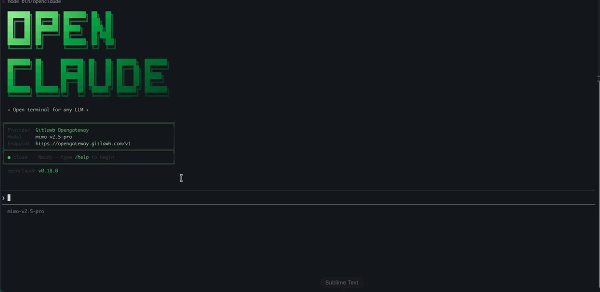 The image shows a screenshot of an open webpage with the text "OpenClaude" displayed at the top, along with a green background. The website appears to be advertising or promoting something related to OpenClaude, possibly offering ad slots for users who are waiting for responses from the terminal. This could potentially generate revenue for the website owner and provide additional income opportunities for users who can bid on these ads while they wait.