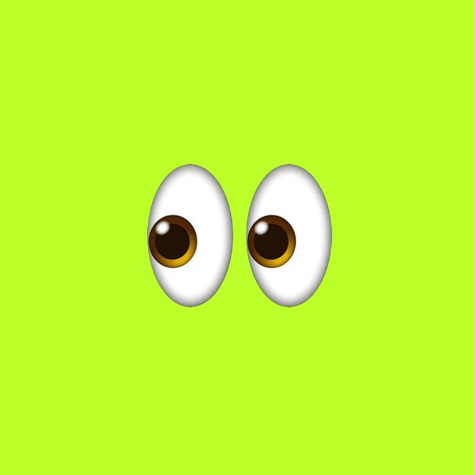 A pair of cartoon eyes on a green background with no visible text, seemingly symbolizing a watchful or observant stance as the post asks which coins to keep an eye on this August. The watchful eyes visually reinforce the idea of monitoring the market.