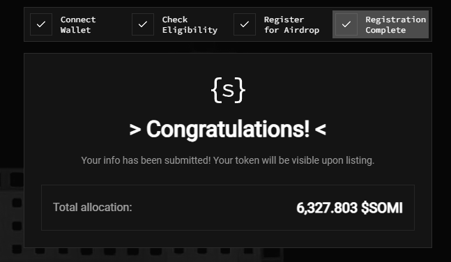 The image features an email screen that congratulates the user on successfully connecting to Airdrop, setting up their account, and receiving the allocation for the Season 5 of @Somnia_Network. The allocation amount is displayed as $6,282.83 S$. It seems that the user has either completed or registered for this game, which could be a part of the gaming community's favorite series on AirDrop. This post appears to provide positive feedback and appreciation from the creator/tester to the participant, possibly highlighting their achievements in the online world of @Somnia_Network games.