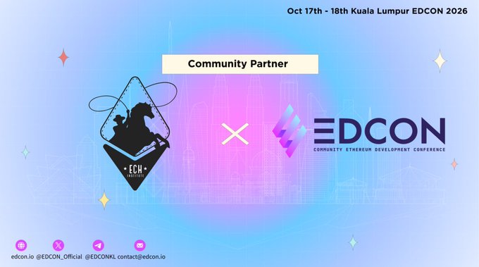 A promotional banner for 'EDCON 2026' scheduled for Oct 17th-18th in Kuala Lumpur, featuring a collaboration logo with 'ECH' (Echelon) as a Community Partner.