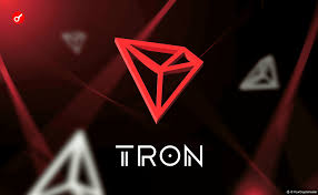 The image displays the red TRON logo and "TRON" text against a dark background, visually branding the post's praise for TRON's JustLend DAO as the central liquidity hub driving its DeFi ecosystem.