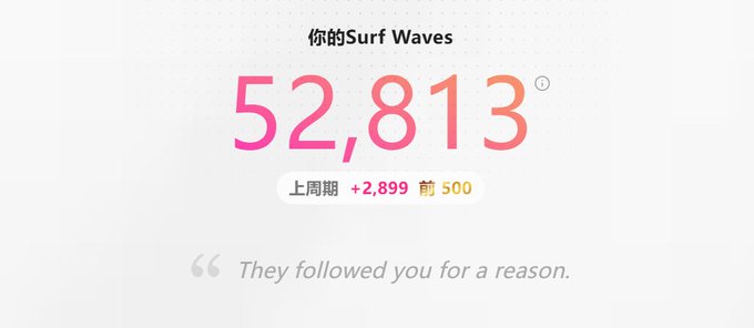The image shows a white background with text that reads "gSurf Surf就是下一个大毛毫无疑问~". This text is located at the bottom of the image, which has a gray background. The image does not contain any other objects or elements besides the text and the gray background.