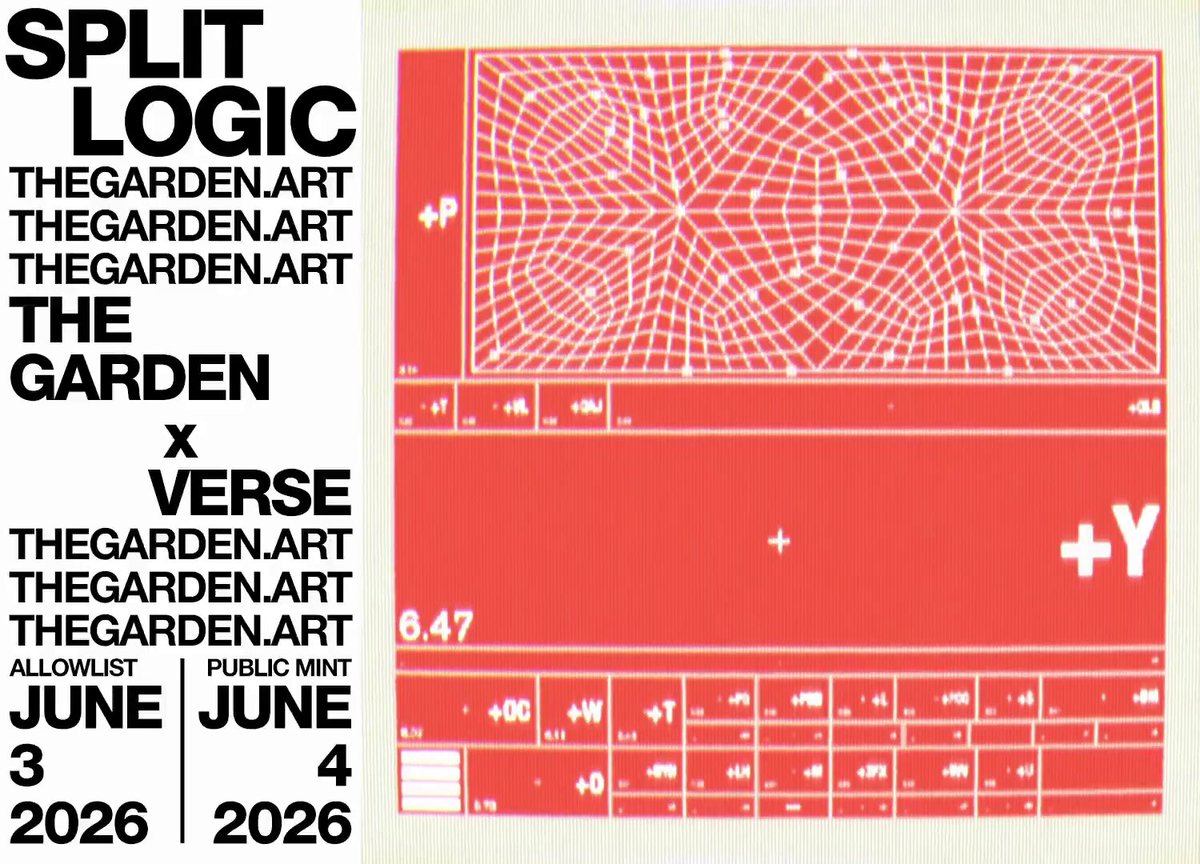 The image features a poster advertising an event called "The Garden" that will take place at the Split Logic The Garden Art gallery from June 4th through June 7th, 2026. The poster includes information about the event such as the date, time, and location of the exhibition. It also mentions that the Splits are allowed to attend this event.