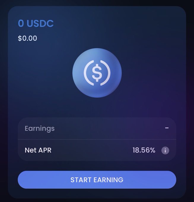 The image shows a screen with a blue background, displaying information about lending platforms. The main focus of the image is an advertisement for a lending platform called @0fluid. It highlights that users can borrow USDC at lower rates compared to other lending platforms like Aave, Morpho, and Spark. However, it also mentions that there's a substantial higher USDC lending rate on @0xfluid, which might not be ideal for some users. The image is accompanied by text that provides information about the platform and its offerings.