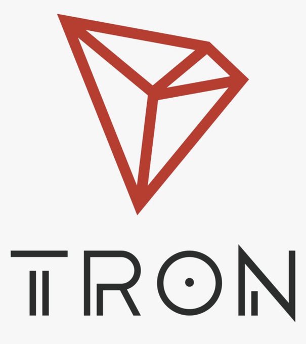 The red and black TRON cryptocurrency logo displayed on a white background.