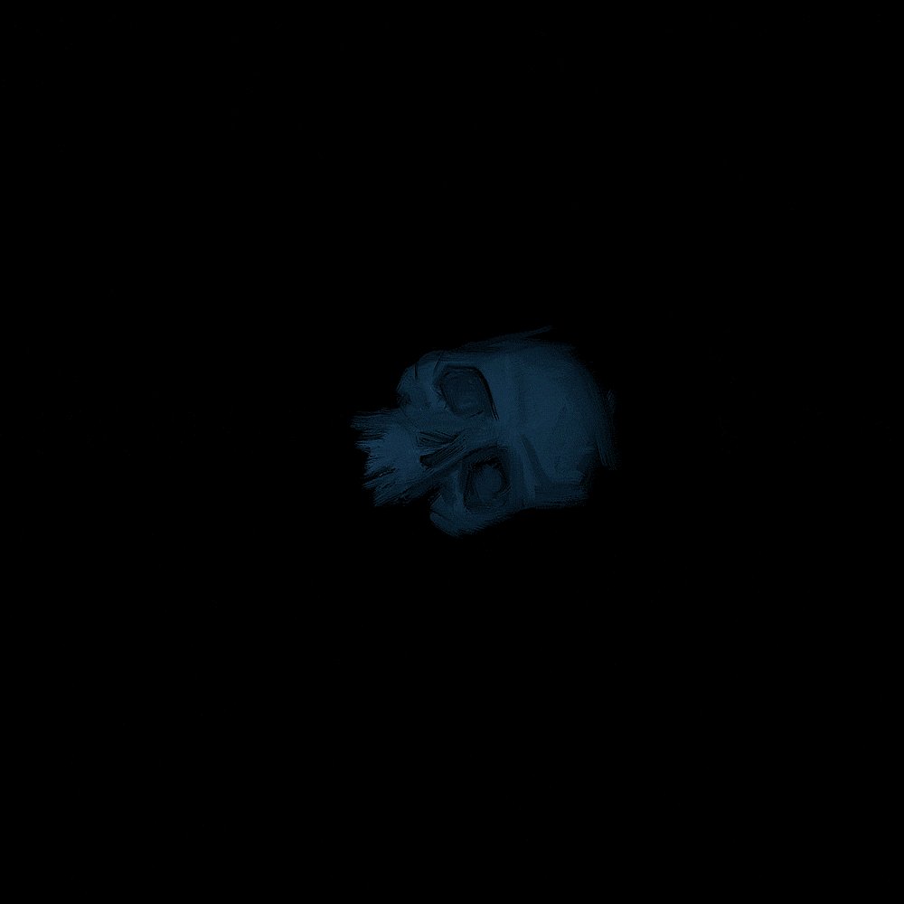 The image features a skull with its mouth open, set against a black background. The skull appears to be floating or hovering in space due to the absence of any other objects or distractions around it. The image does not contain any text or additional elements that provide context about the post's content.