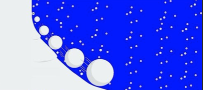 A blue graphic features white spheres of varying sizes connected by lines, resembling a rising bubble or network pattern. The image visually represents the growing momentum and interconnected plans Ripple has for XRP, as highlighted in the accompanying post about accelerating developments.