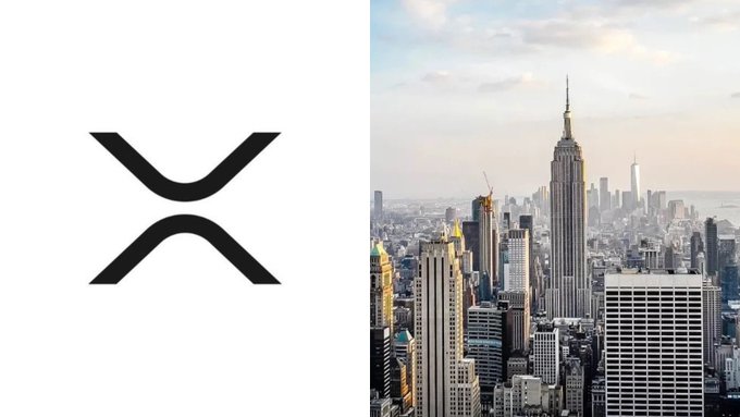 A split image showing the black X (formerly Twitter) logo on the left and a cityscape of New York featuring the Empire State Building on the right.