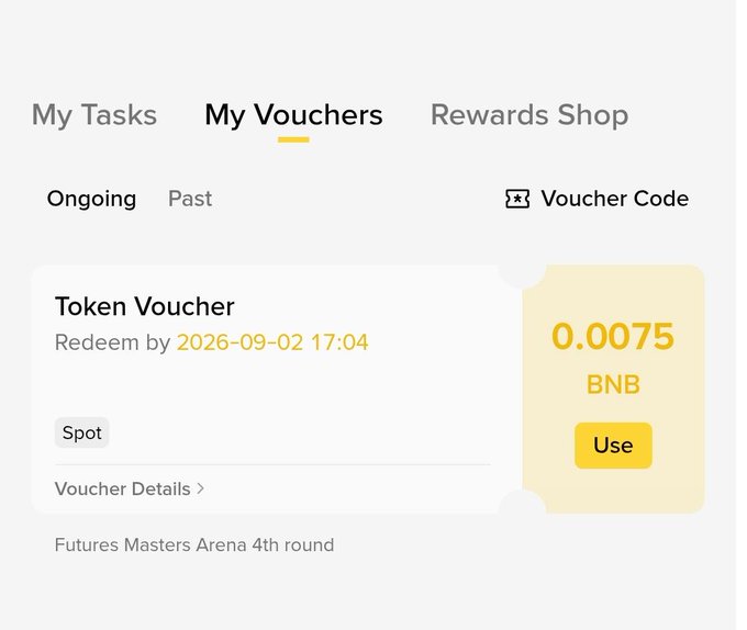 The image displays a screenshot of a Binance rewards shopping site, showcasing a message box that reads "Alhamdulillah! Another Binance Reward Received! Just received 0.00775 $BNB from Futures Masters Arena 4th Round. Every reward is proof that consistency pays." The main focus in the post appears to be on the user's task and the rewards they've earned, possibly providing information about the items purchased or how much they have gained from participating in a specific task on the site.