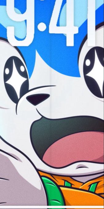 A close-up cartoon illustration of an excited white character with big sparkling eyes and an open mouth, with large blue numbers '9.4' in the background.