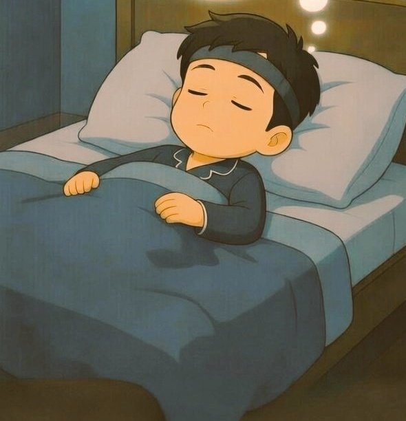 The image features a cartoon boy sleeping peacefully on his bed, wearing pajamas and a headband. The caption of the image reads "Good night CT Stay focused on @quipnetwork and @TheARCTERMINAL". This suggests that the image is related to an online platform or social media account where users can share their thoughts, experiences, or interests with others.
