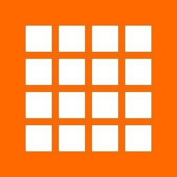 An orange square icon containing a 4x4 grid of white squares.