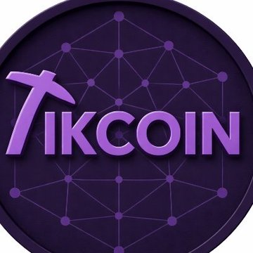 The image displays the TikCoin logo, featuring the text "TIKCOIN" on a purple circular background with a network/mesh design, relating to the post's comparison highlighting TikCoin's 3.3 billion total supply and expected $0.01 launch price versus VeryChat's 10 billion supply.