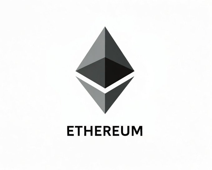 The image is a logo for a cryptocurrency named Etherum. The logo consists of an upward-facing triangle with three black sides, which represents the Etherium token's symbol. Above the triangle, there's a smaller square containing the words "etherum". The background color is white. In the bottom right corner, you can see some text that appears to be related to the cryptocurrency, but it might be difficult to interpret without more context or details about what the text says.