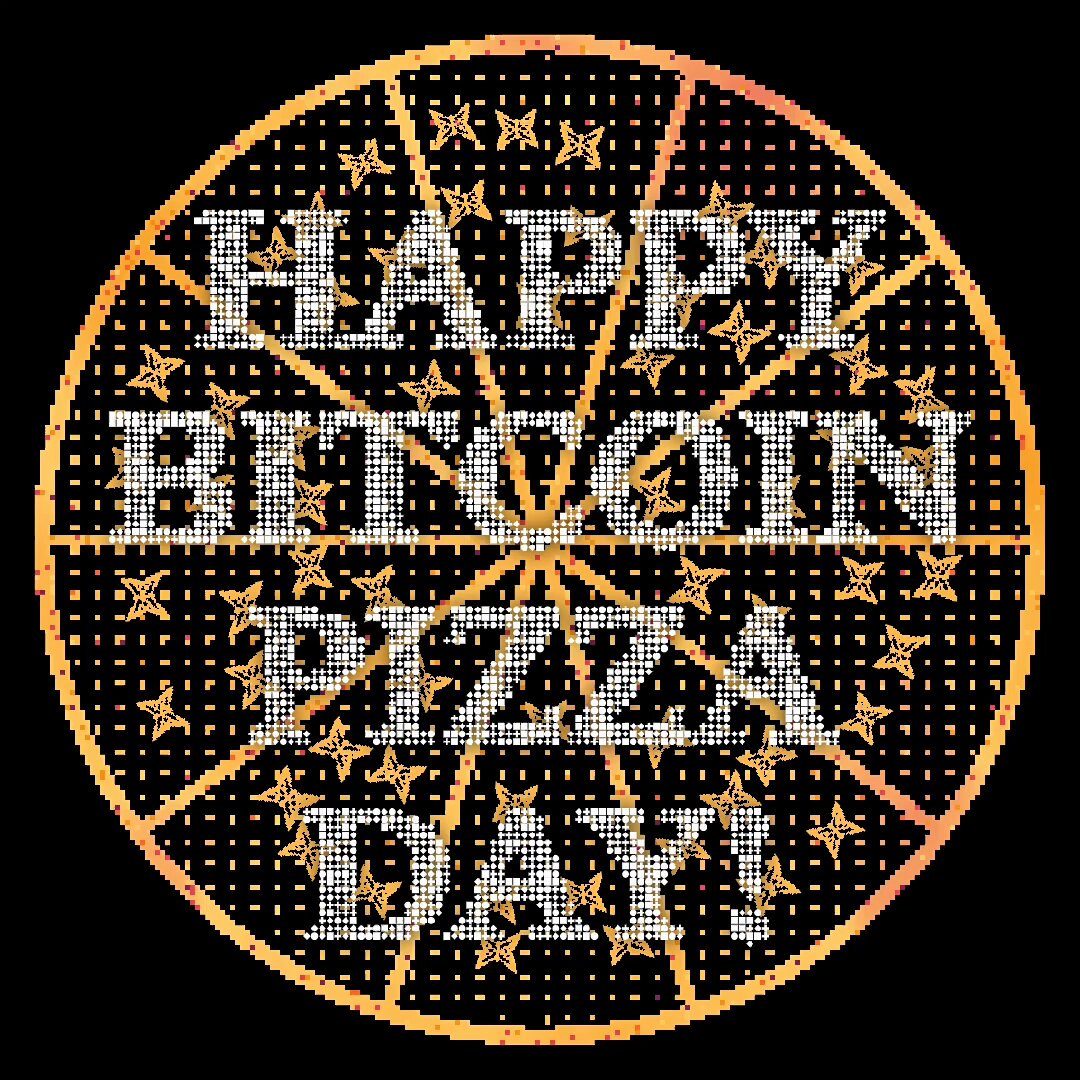 The image features a large pizza with the words "Happy Birthday" written around its edge, along with the names of some people who are celebrating their birthday. The pizza has a unique design that resembles a crossword puzzle or a grid pattern, adding an interesting visual element to the scene. The post is about a service called Quip Network, which provides various services related to cryptocurrency and blockchain technology.