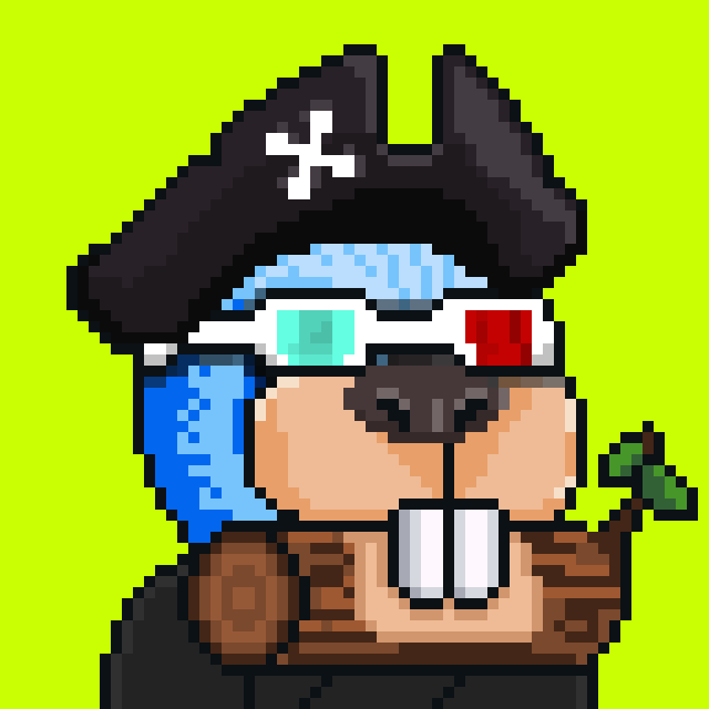 A pixel-art avatar of a pirate-themed character wearing a black tricorn hat with a skull emblem, an eyepatch, and holding a green leaf, set against a neon green background. The buccaneer imagery visually reinforces the "Bandits" theme of the post, symbolizing the project's swashbuckling approach to its upcoming challenge against Robinhood Chain.