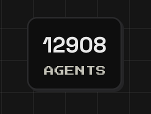 A dark digital card displays "12908 AGENTS" in white pixelated text, representing a milestone or count related to the AGNT project's airdrop distribution. The image visually reinforces the post's message about the final phase of AGNT airdrops, highlighting the large number of agents or participants involved as Phase 2 approaches.