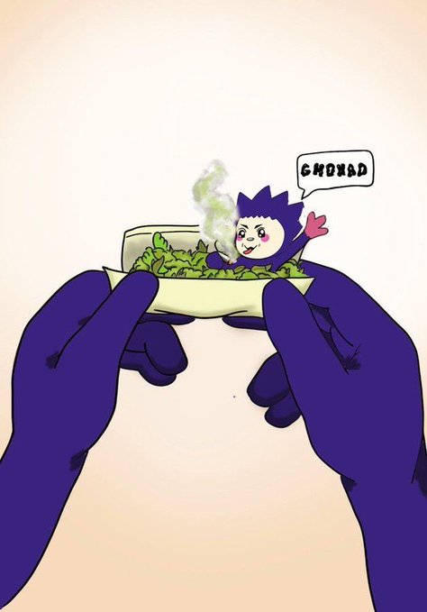 A digital illustration showing two large purple hands holding a small bowl of greens, with a cute purple spiky character peeking out from the bowl and saying 'GNOMED' in a speech bubble.
