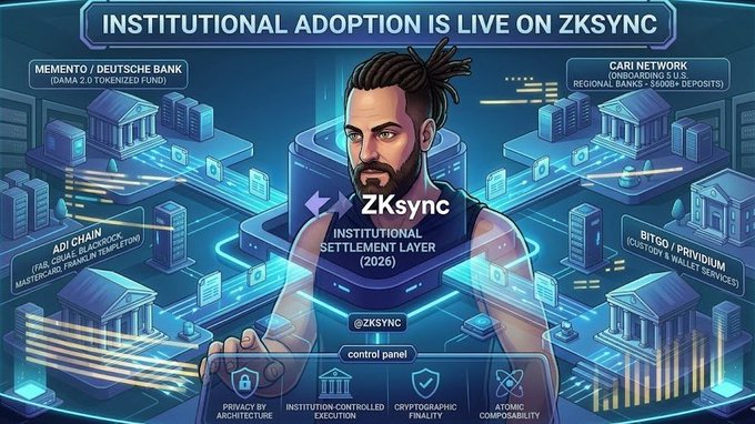 ZkSync, which appears to be an educational program about blockchain technology within the years 2016-2021, was featured prominently in this image. A man with a beard and dreadlocks is depicted as an instructor giving out zksync badges to his students in a digital classroom setting. The post also highlights the importance of blockchain technology for financial activities, as exemplified by the ZkSync network's role within the year 2021.