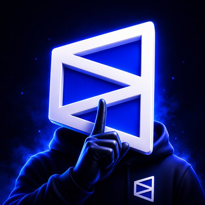 The image features a person wearing a hoodie, with their hand raised up to their face as if they are making a peace sign or giving a thumbs-up gesture. The background of the image is dark blue, which contrasts with the white logo on the person's head. The text "Polymarket quietly leveling up its entire resolution layer" can be seen in the image, suggesting that there might have been an upgrade to the market system.