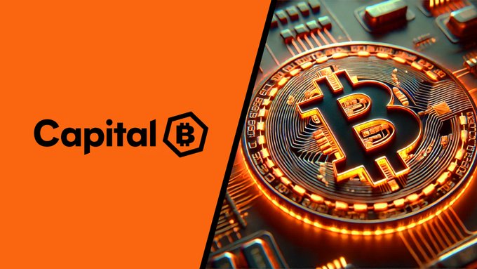 The image shows a close-up view of a digital coin with a Bitcoin symbol at its center. The coin appears to be glowing, possibly due to lights surrounding it. The title of the post is "Capital B" displayed below the coin in black text. The image provides an interesting juxtaposition between the Bitcoin symbol and the company name Capital B, which might indicate their focus on maximizing Bitcoins per share. However, the exact content or services offered by this company remain unclear from the image alone.