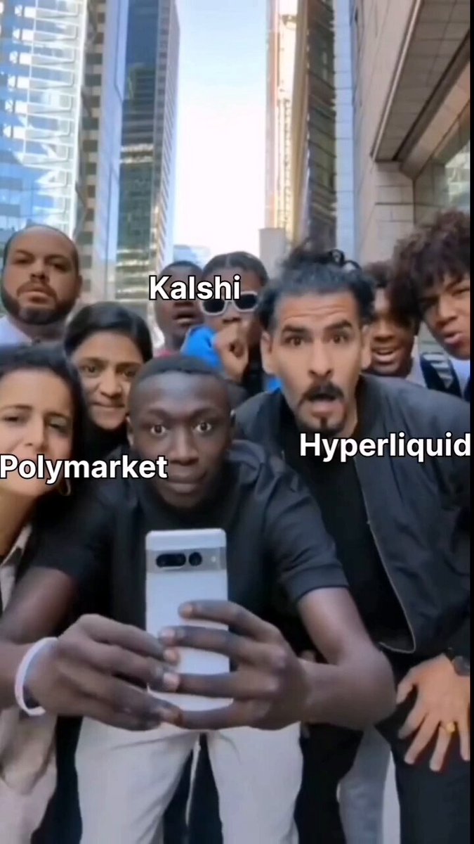 A photo of a group of people gathered together, with one man taking a picture with his phone while surrounded by others. The caption for this image reads "the most desirable asset in crypto is the one everyone is gravitating towards Polymarket Kalshi Binance Coinbas TradeXYZ Hyperliquid they all want infrastructure that just works and that's @PythNetwork". This statement emphasizes that in today's market, there is a growing interest in digital assets like cryptocurrencies, which are driven by various factors such as the ease of use provided by technology companies like Polymarket and their wide range of services. The term "liquidity" refers to the ability for people to easily convert their assets into cash or other forms of payment without experiencing significant loss or gain due to market fluctuations in value.