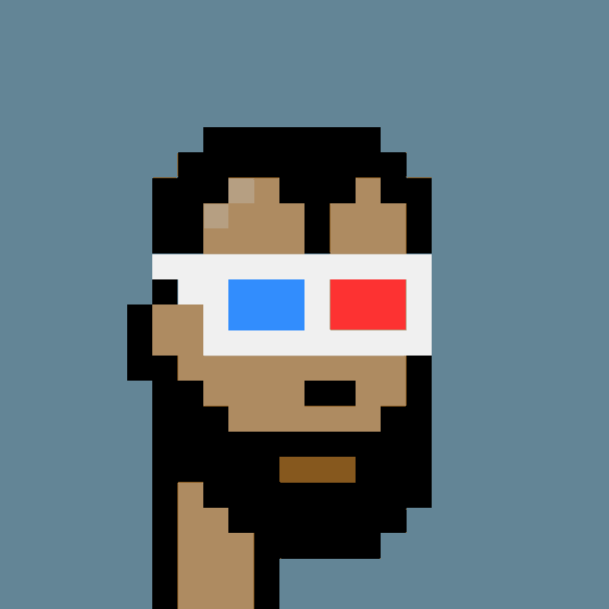 A pixelated portrait of CryptoPunk #4822, depicted with dark hair, a beard, and iconic red-blue 3D glasses, set against a gray background. The image represents the specific NFT that was purchased for 67.50 ETH ($126,685 USD) by buyer 0xc266...3cb3 from seller 0xd79b...bdfd.