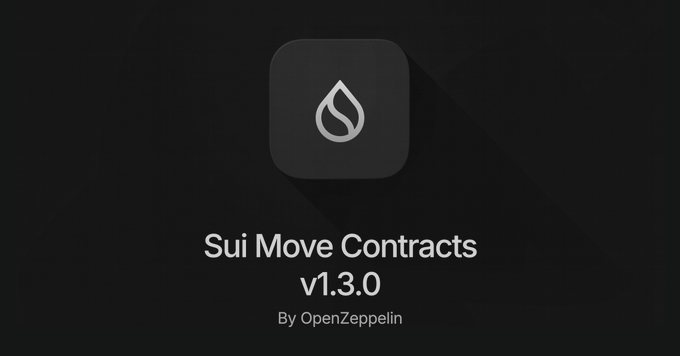 The image features a logo with a drop shape, which is part of an app called "Sui Move Contracts" that is available for iOS devices. The app is designed to help users manage their contracts efficiently. It has been developed by OpenZeppelin, as indicated in the caption provided. The post suggests that this app can be used on various platforms and offers a range of features such as rate limiting, role-based access control, and DeFi math primitives for AMM swaps and bonding curves.