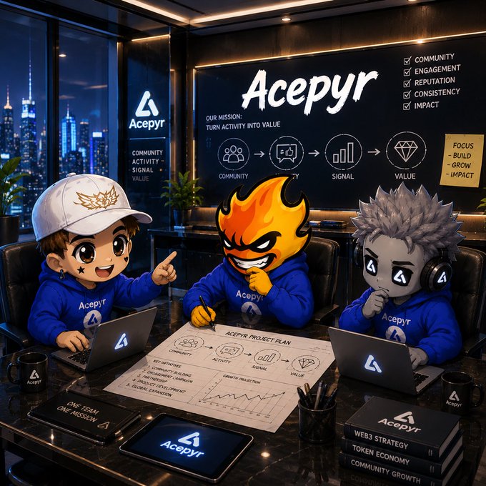 The image features a group of cartoon characters sitting around a table with laptops open in front of them. The characters are wearing blue shirts that say "Acepyr" on them, indicating they might be part of an Acepyr team or working together on a project related to decentralization and real-time synchronization.

The post about decentralized speed architecture suggests that the characters could be discussing or working on a project involving real-time data processing and synchronization. The image captures their collaboration in a creative and engaging way, making it an interesting visual representation of the concept being discussed.