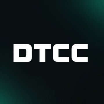 The 'DTCC' logo appears in bold white letters against a dark green gradient background.
