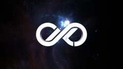 A white Metaverse logo is displayed against a dark, starry cosmic background.