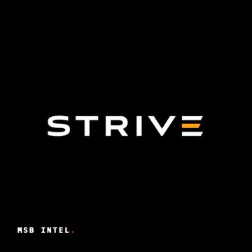A black graphic with the white word "STRIVE" and "MSB INTEL." in the bottom left corner, representing the podcast's logo.