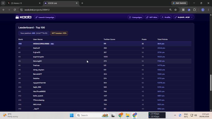 The image presents a screenshot showing details about an online gaming competition that has been ongoing for several days. The webpage displays several rows of data including names of participants and their corresponding scores. The competition is nearing its end, with only 37 days left until July 16, and there have already been 1,920 active participants. A total reward pool of 100,000 USDC SHARE Pool (0% CPA) has been distributed to the 11% of players who've completed all the tasks in the game so far.